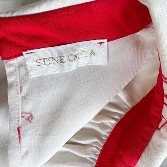 Stine Goya Missy Blouse with Red Monkey Print Size L - Picture 4 of 8